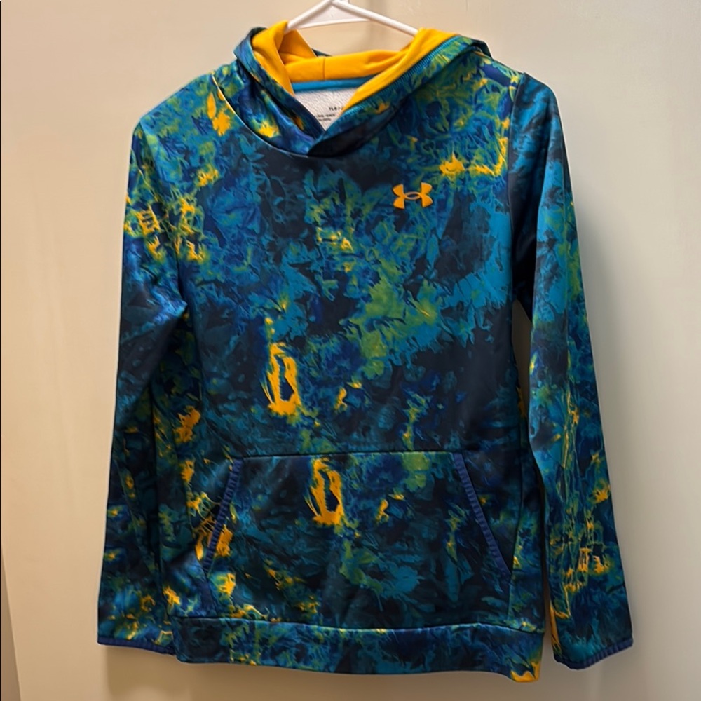 Under Armour Tie Dye Blue and Yellow Hoodie
